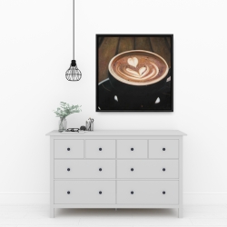 Framed 24 x 24 - Artistic cappuccino