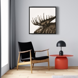 Encadré 24 x 24 - Panache d'orignal sépia