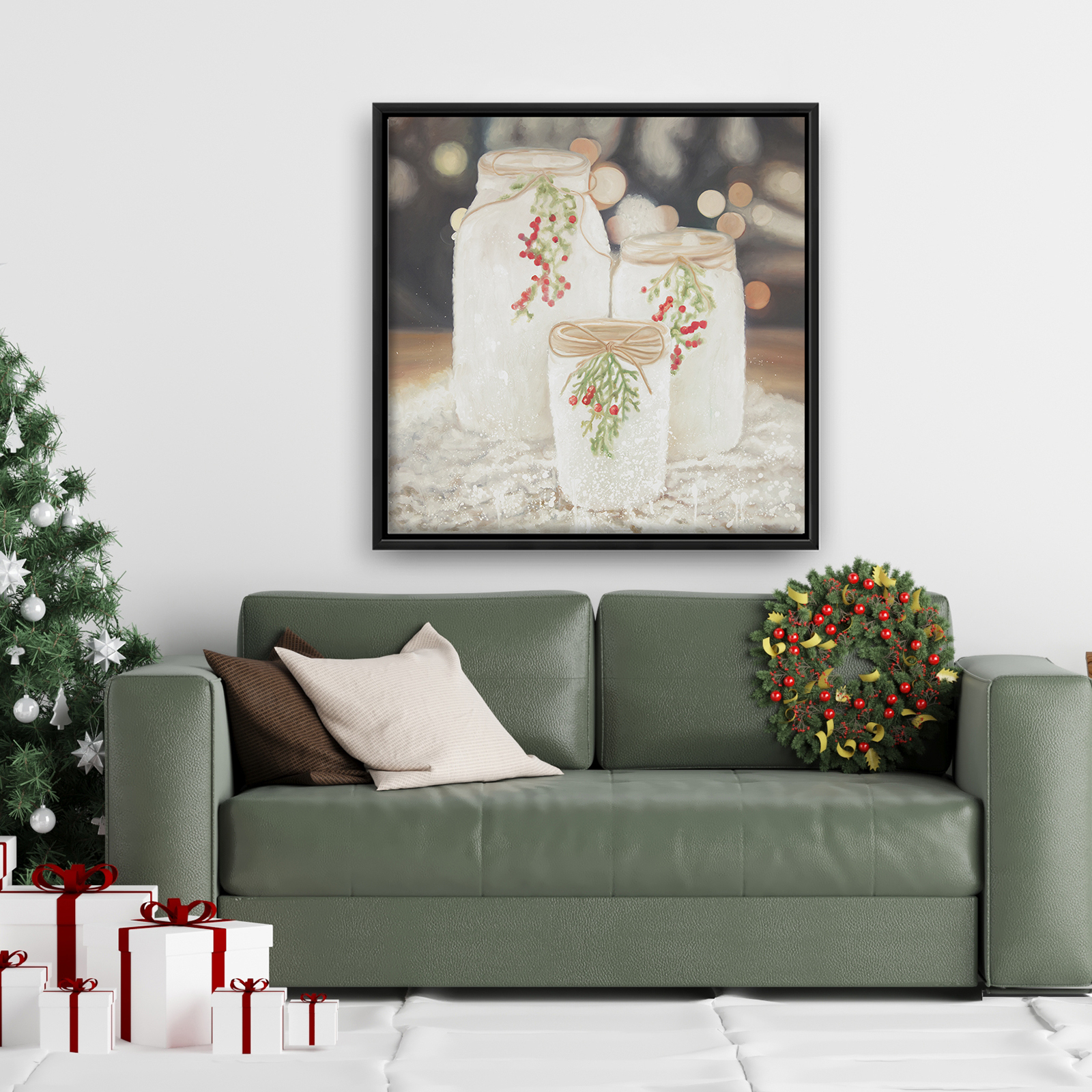 Encadré 24 x 24 - Bougies de noël