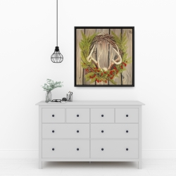 Encadré 24 x 24 - Couronne de noël avec panache