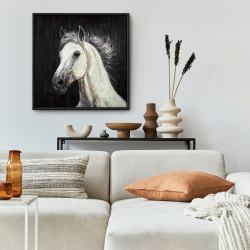 Framed 24 x 24 - White star horse
