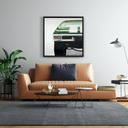 Framed 24 x 24 - Classic dark green car