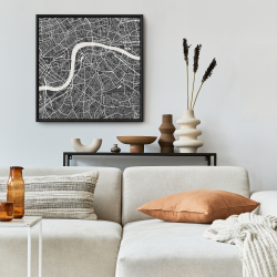 Framed 24 x 24 - London city plan