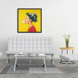 Encadré 24 x 24 - Femme rétro avec queue de cheval