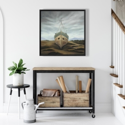 Framed 24 x 24 - Boat