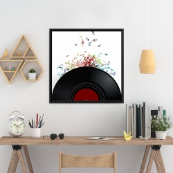 Framed 24 x 24 - Notes escaping from a vinyl record