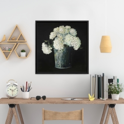 Encadré 24 x 24 - Fleurs hydrangée blanche