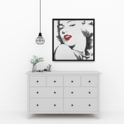 Framed 24 x 24 - Marilyn monroe outline style
