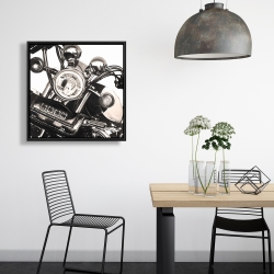 Framed 24 x 24 - Realistic sepia motorcycle 