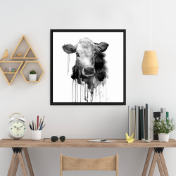 Framed 24 x 24 - Jersey cow