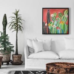 Encadré 24 x 24 - Cactus en arc-en-ciel