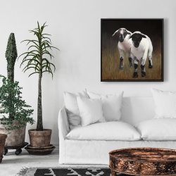 Framed 24 x 24 - Two lambs