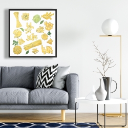 Framed 24 x 24 - Various kind of pasta