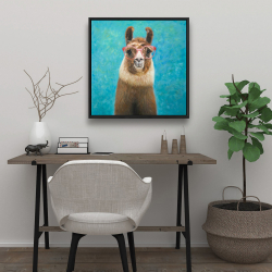 Framed 24 x 24 - Lovable llama