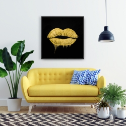 Framed 24 x 24 - Golden lips