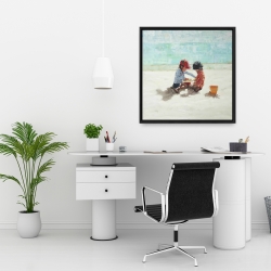 Encadré 24 x 24 - Fillettes à la plage