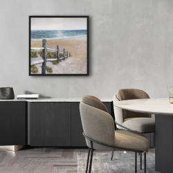 Framed 24 x 24 - Soft seaside