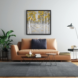 Framed 24 x 24 - Yellow birch forest