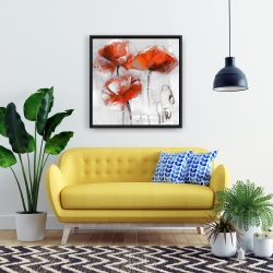 Encadré 24 x 24 - Fleurs rouges
