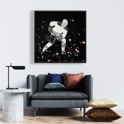 Encadré 24 x 24 - Joueur de hockey prêt l'action