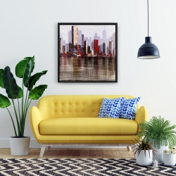 Framed 24 x 24 - Industrial city style