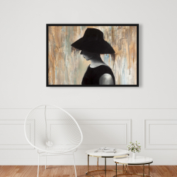 Encadré 24 x 36 - Audrey hepburn avec un grand chapeau