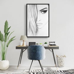 Encadré 24 x 36 - Portrait noir et blanc