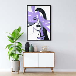 Framed 24 x 36 - Abstract purple woman portrait