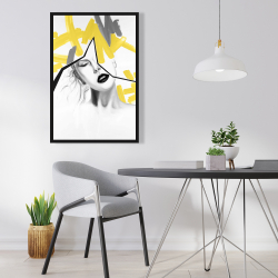 Encadré 24 x 36 - Femme au trait jaune