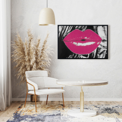 Framed 24 x 36 - Pink glossy lips