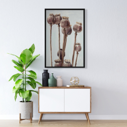 Encadré 24 x 36 - Plantes à tête de pavot sépia