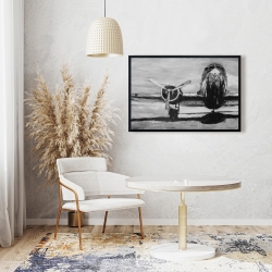 Encadré 24 x 36 - Avion en tons de gris