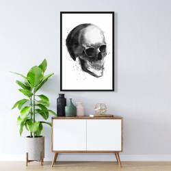 Encadré 24 x 36 - Crâne noir et blanc