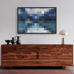 Encadré 24 x 36 - Paysage montagneux pixelisé