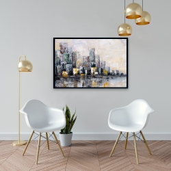 Framed 24 x 36 - Abstract cityscape in the morning