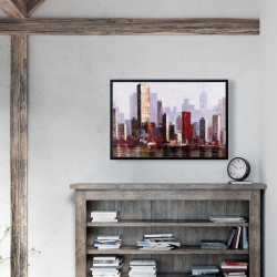 Framed 24 x 36 - Industrial city style