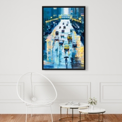 Framed 24 x 36 - Rainy streets of new york