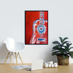Encadré 24 x 36 - Guitare rouge abstraite et moderne