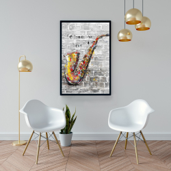 Encadré 24 x 36 - Graffiti d'un saxophone