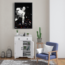 Encadré 24 x 36 - Joueur de hockey prêt l'action