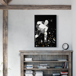 Encadré 24 x 36 - Joueur de hockey à l'action