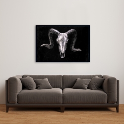 Framed 24 x 36 - Ram skull grunge style