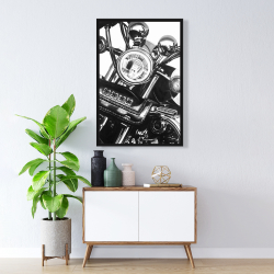 Framed 24 x 36 - Realistic motorcycle