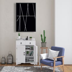 Encadré 24 x 36 - Rayures blanches sur fond noir