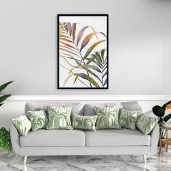 Encadré 24 x 36 - Feuilles de palmiers tropicaux à l'aquarelle