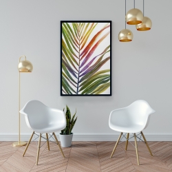 Framed 24 x 36 - Watercolor tropical palm leave