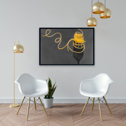 Framed 24 x 36 - Spaghetti pasta around a fork