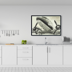 Framed 24 x 36 - Vintage airplane