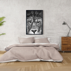Framed 24 x 36 - Lion portrait
