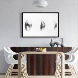 Framed 24 x 36 - Black and white eclipse